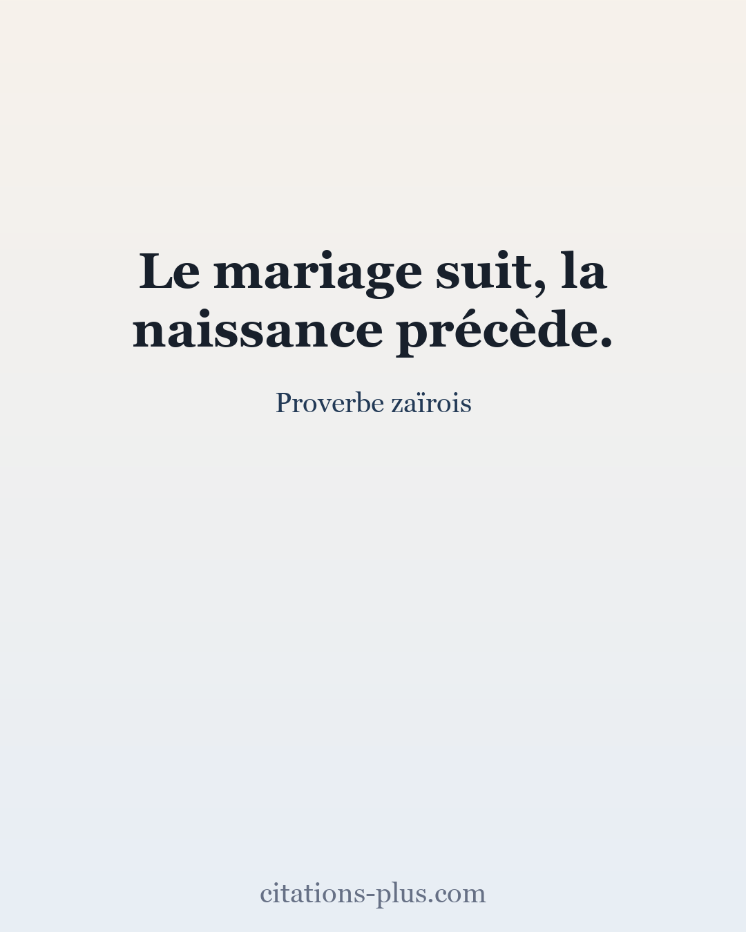 Carte Premium clair — Proverbe zaïrois
