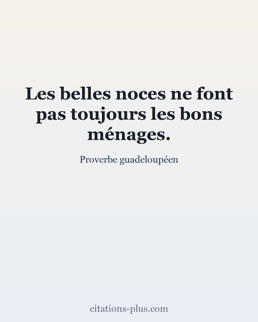Carte Premium clair — Proverbe guadeloupéen