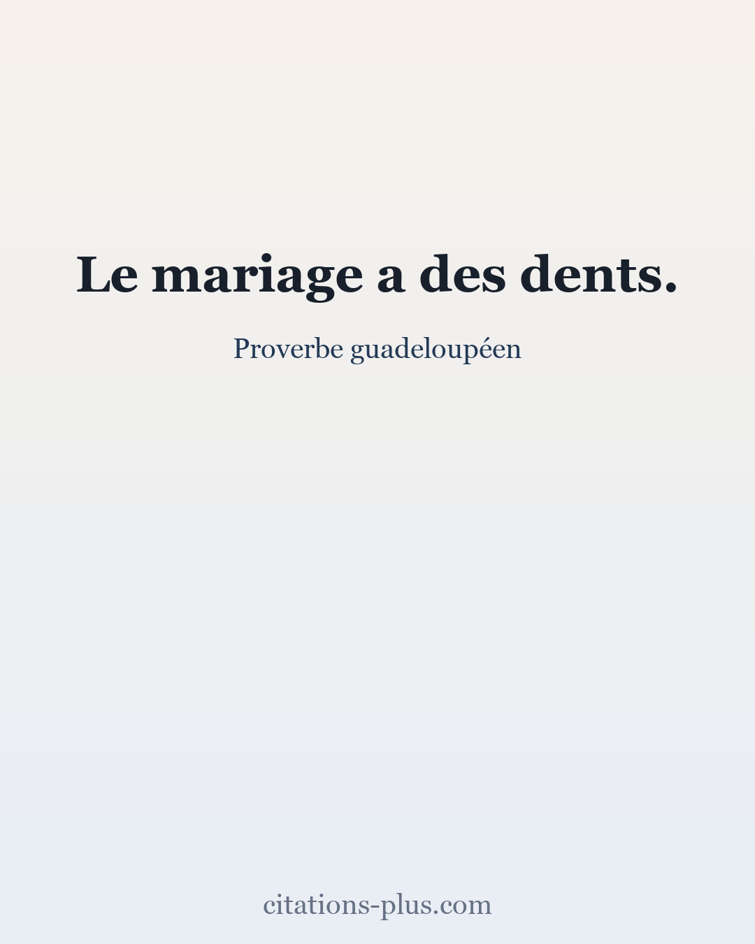 Carte Premium clair — Proverbe guadeloupéen