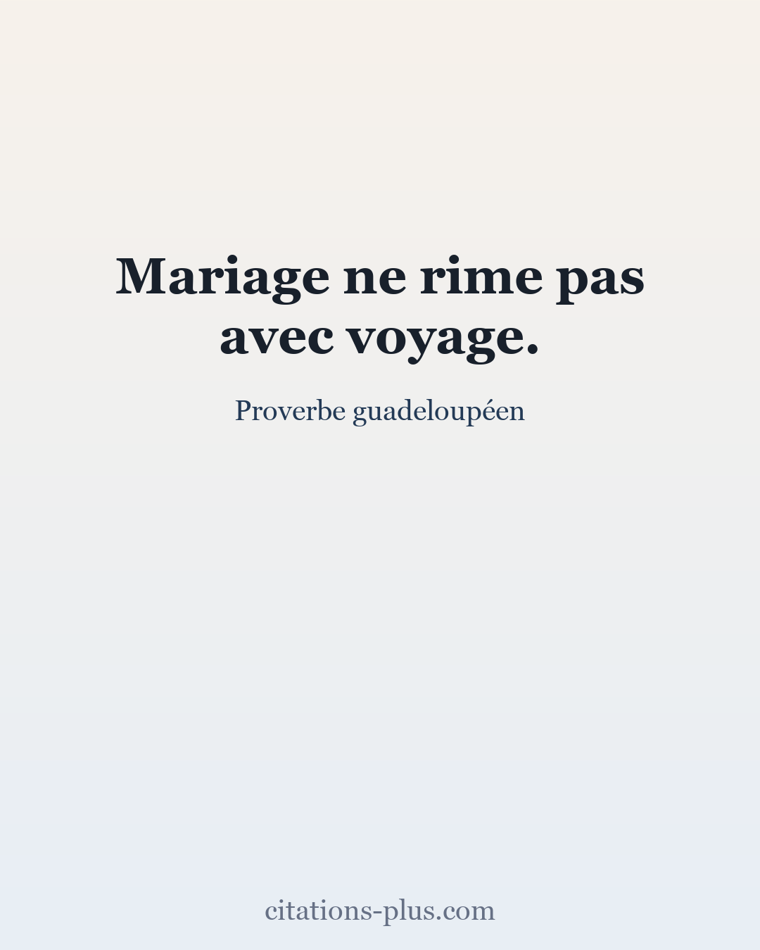 Carte Premium clair — Proverbe guadeloupéen