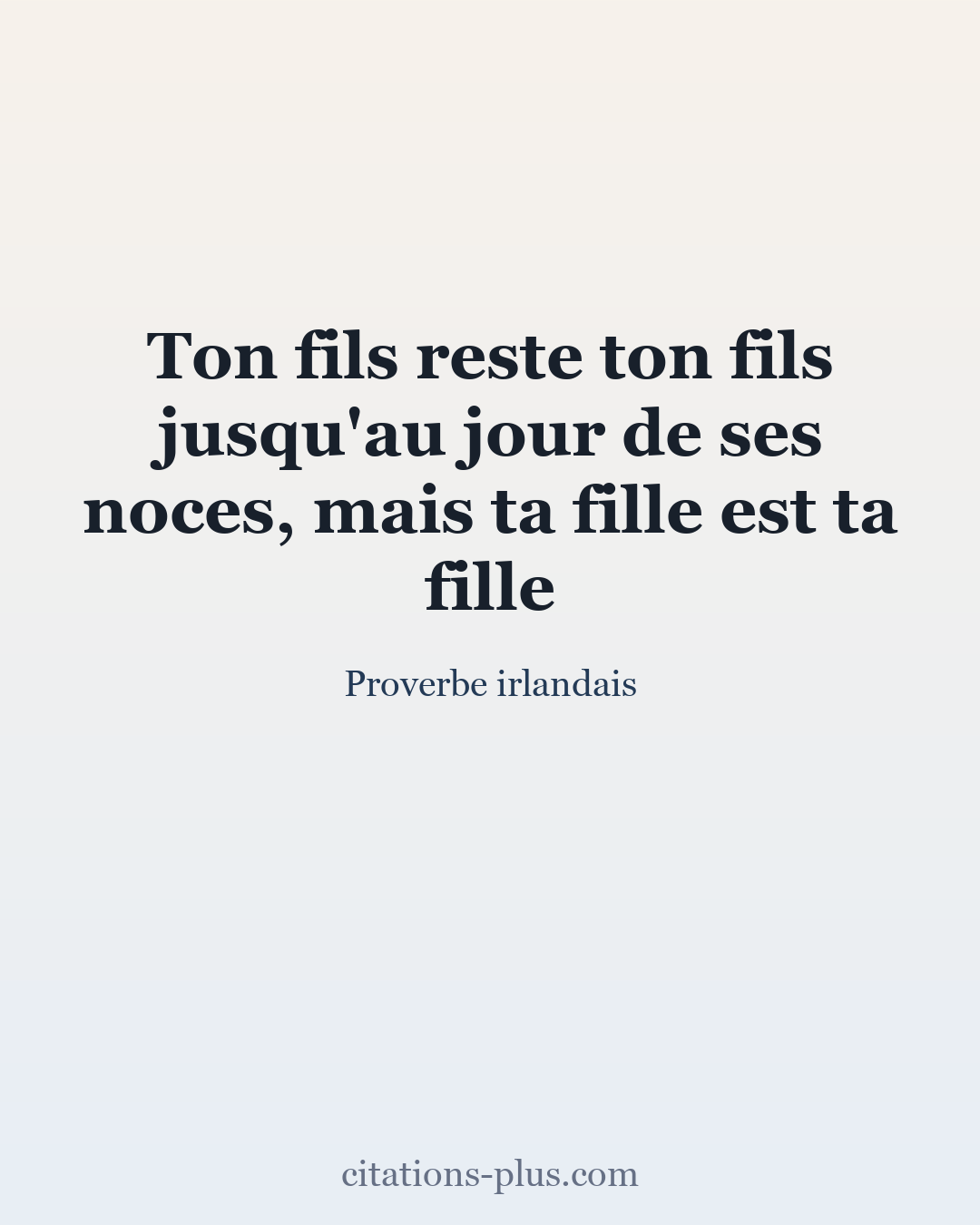Carte Premium clair — Proverbe irlandais