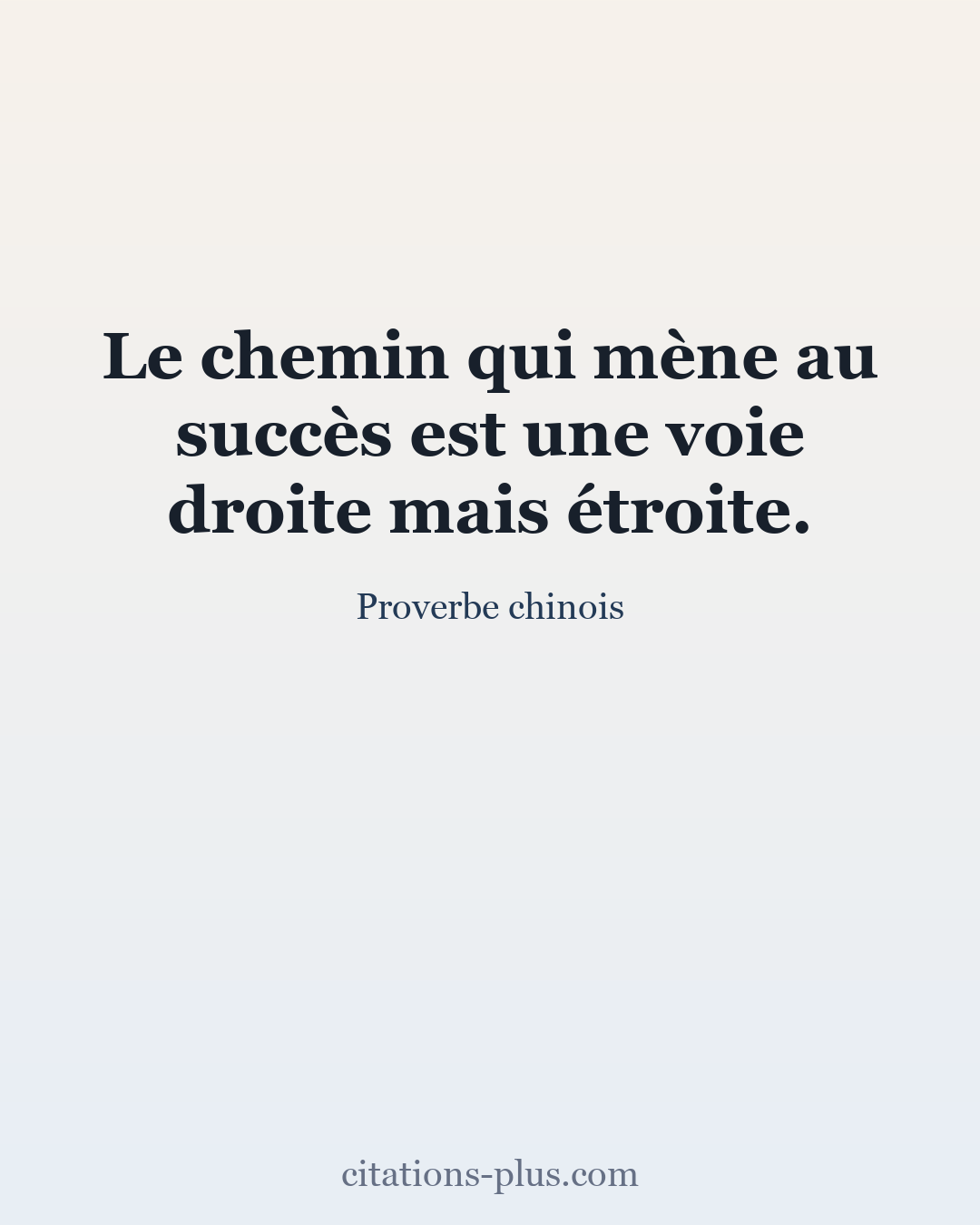 Carte Premium clair — Proverbe chinois