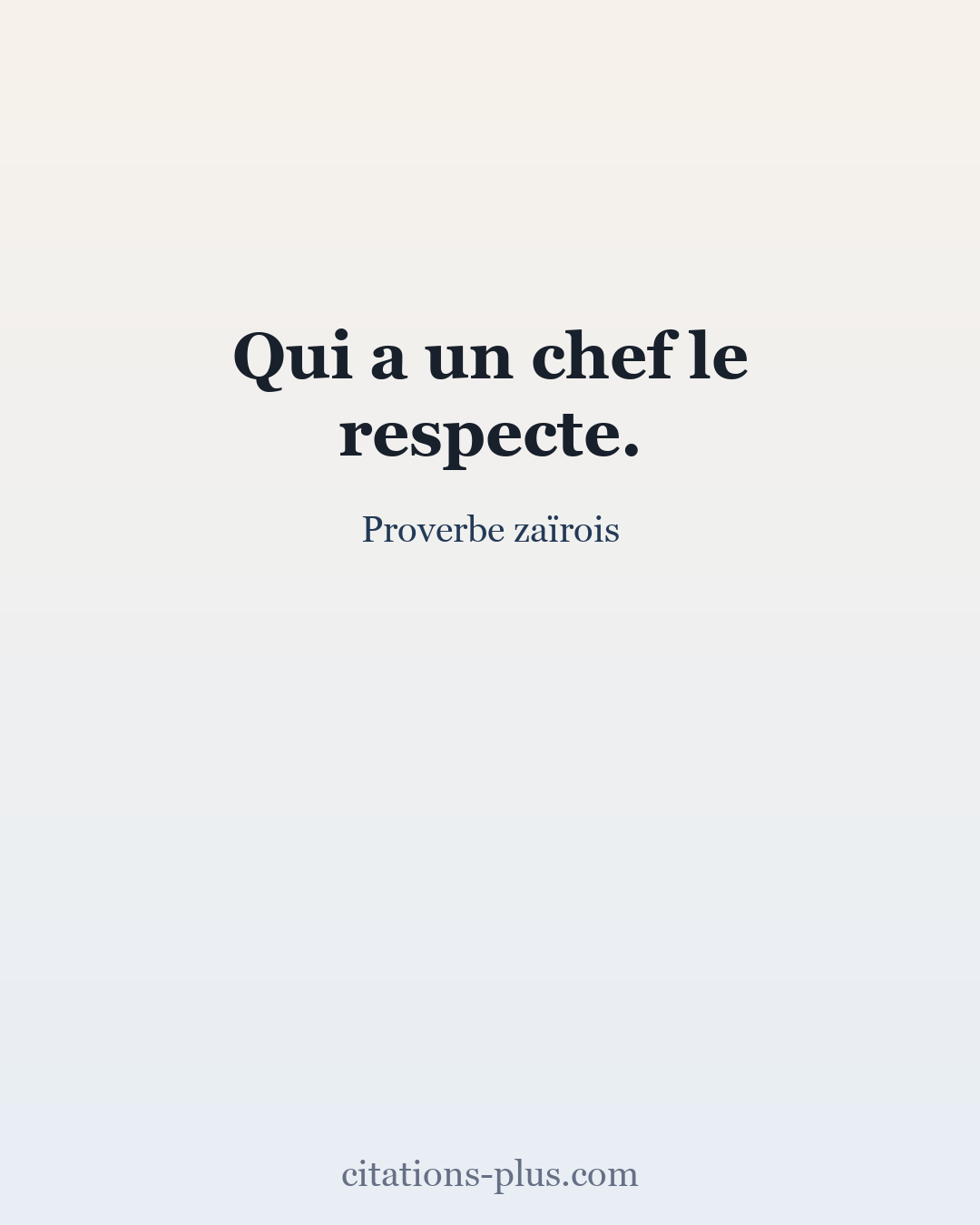 Carte Premium clair — Proverbe zaïrois