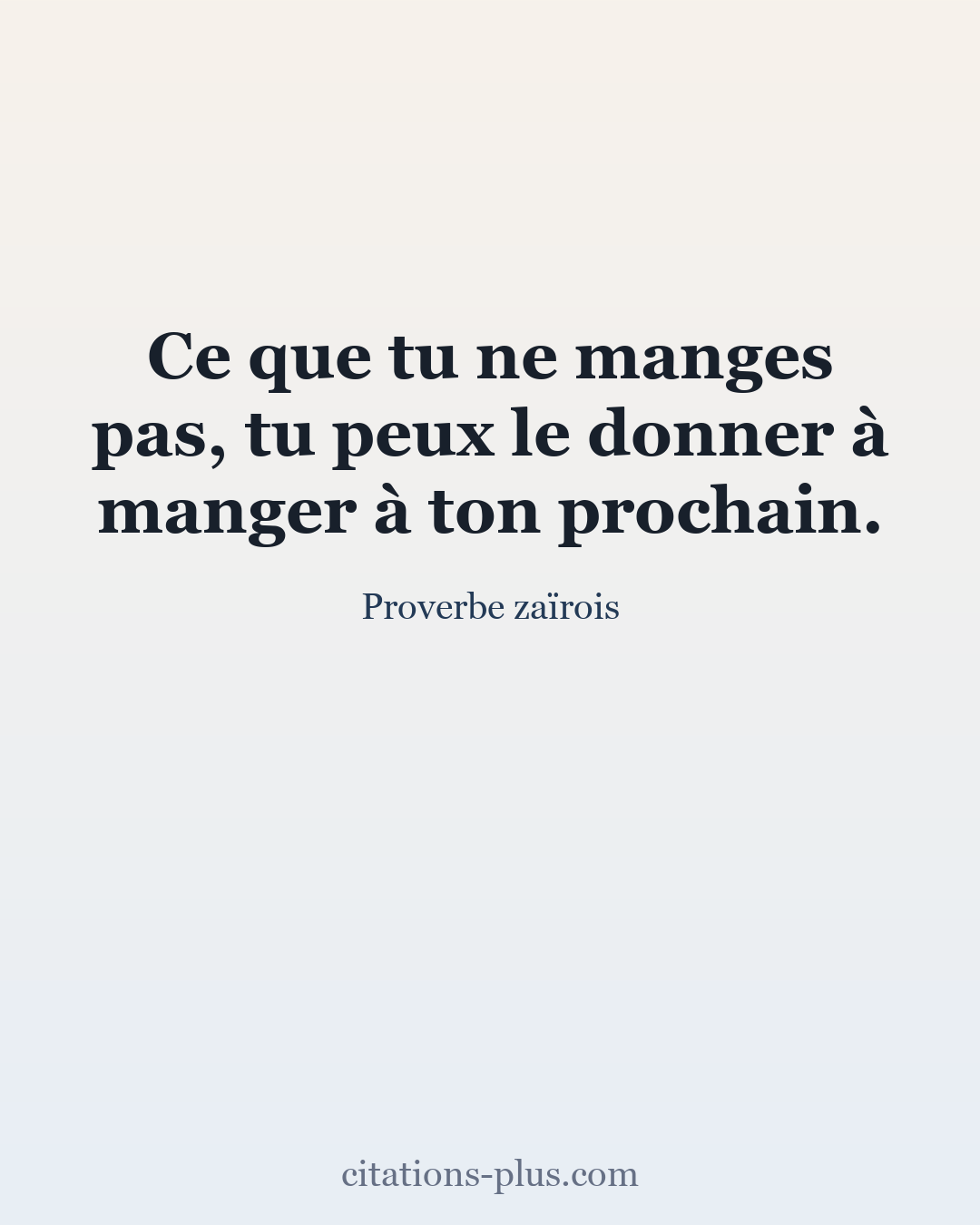 Carte Premium clair — Proverbe zaïrois