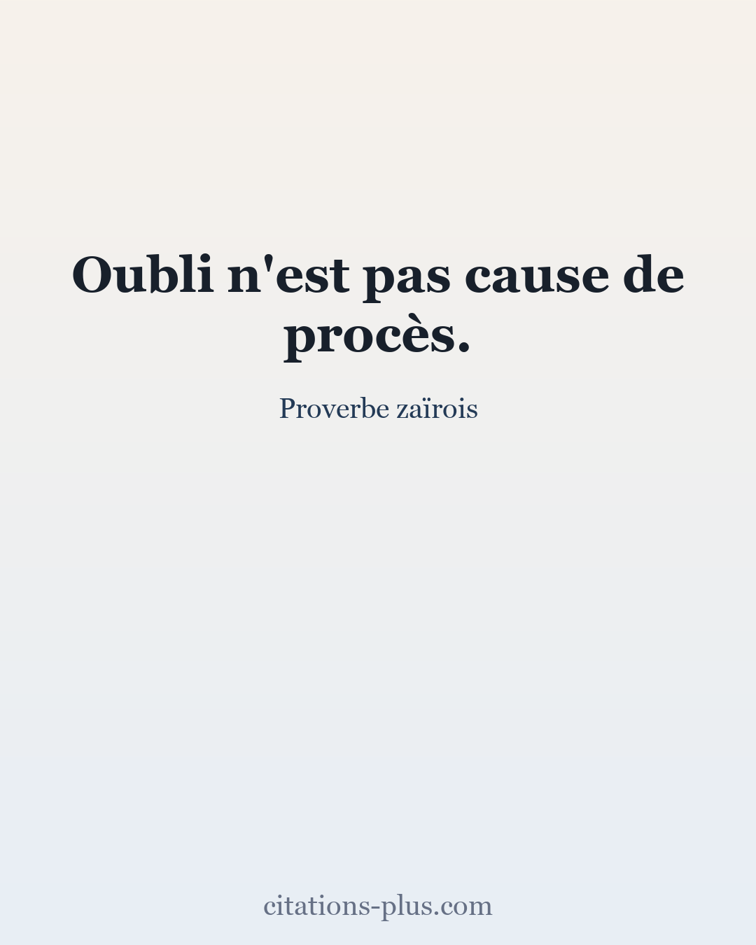 Carte Premium clair — Proverbe zaïrois