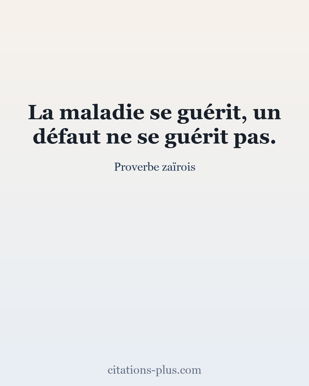 Carte Premium clair — Proverbe zaïrois