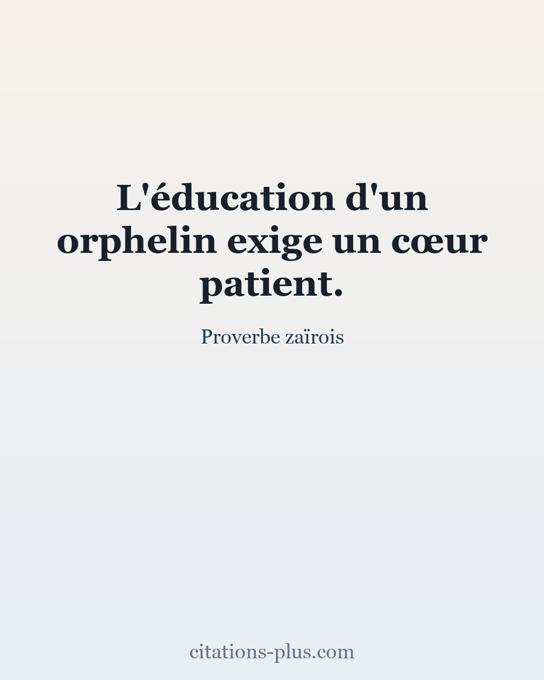 Carte Premium clair — Proverbe zaïrois