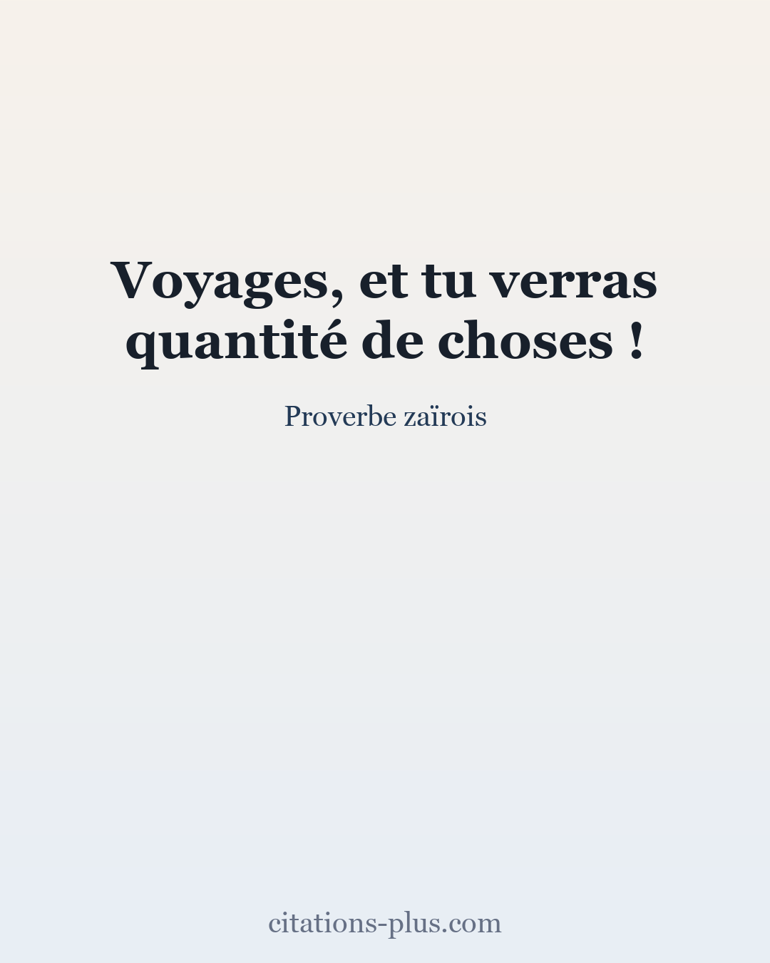 Carte Premium clair — Proverbe zaïrois