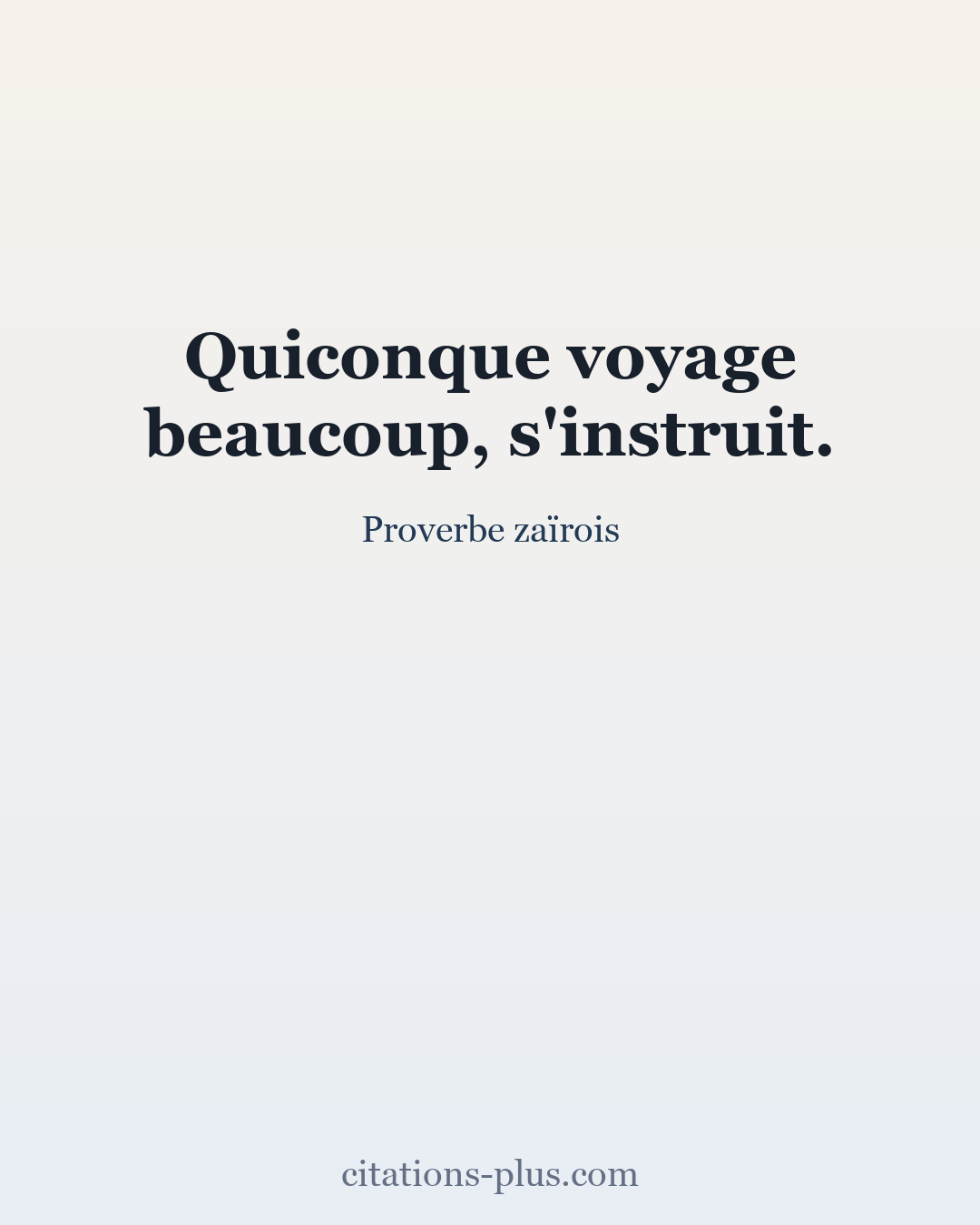 Carte Premium clair — Proverbe zaïrois