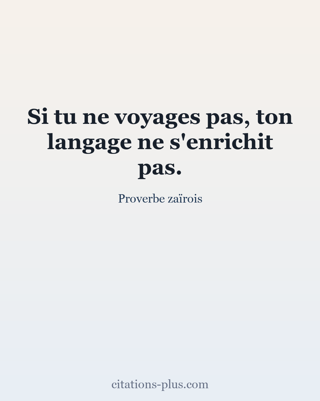 Carte Premium clair — Proverbe zaïrois