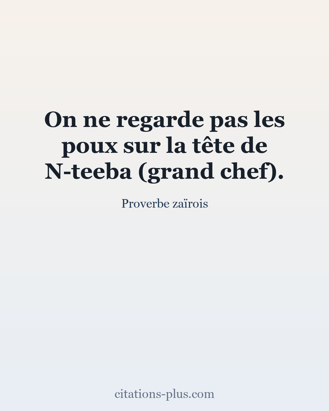 Carte Premium clair — Proverbe zaïrois