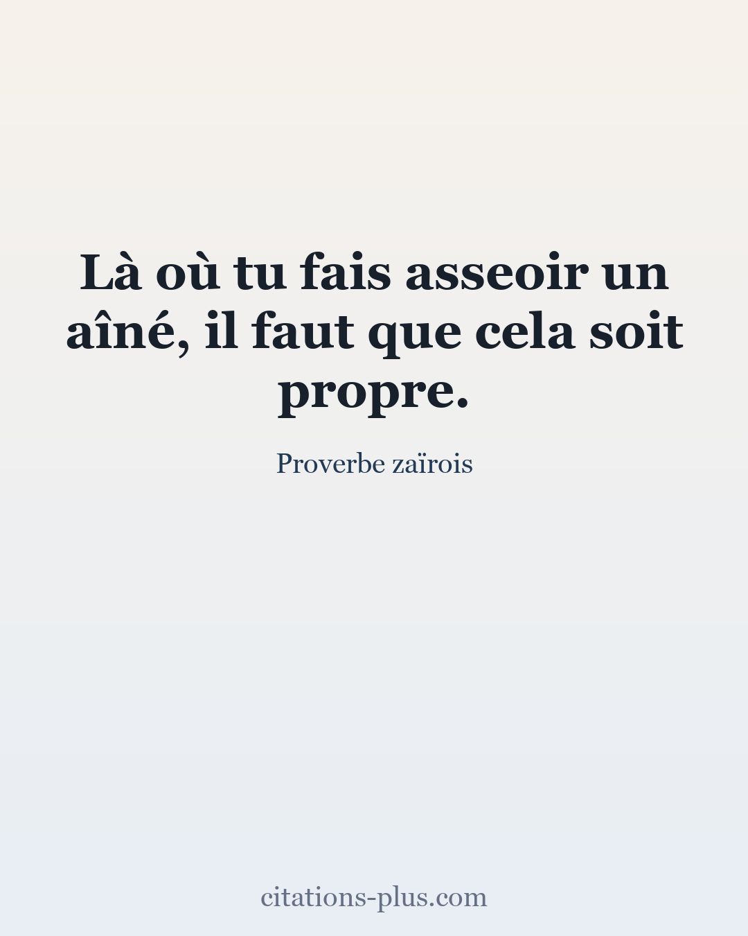 Carte Premium clair — Proverbe zaïrois