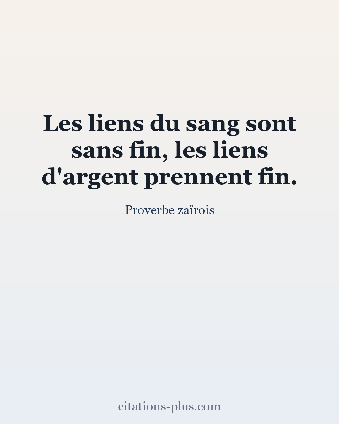 Carte Premium clair — Proverbe zaïrois