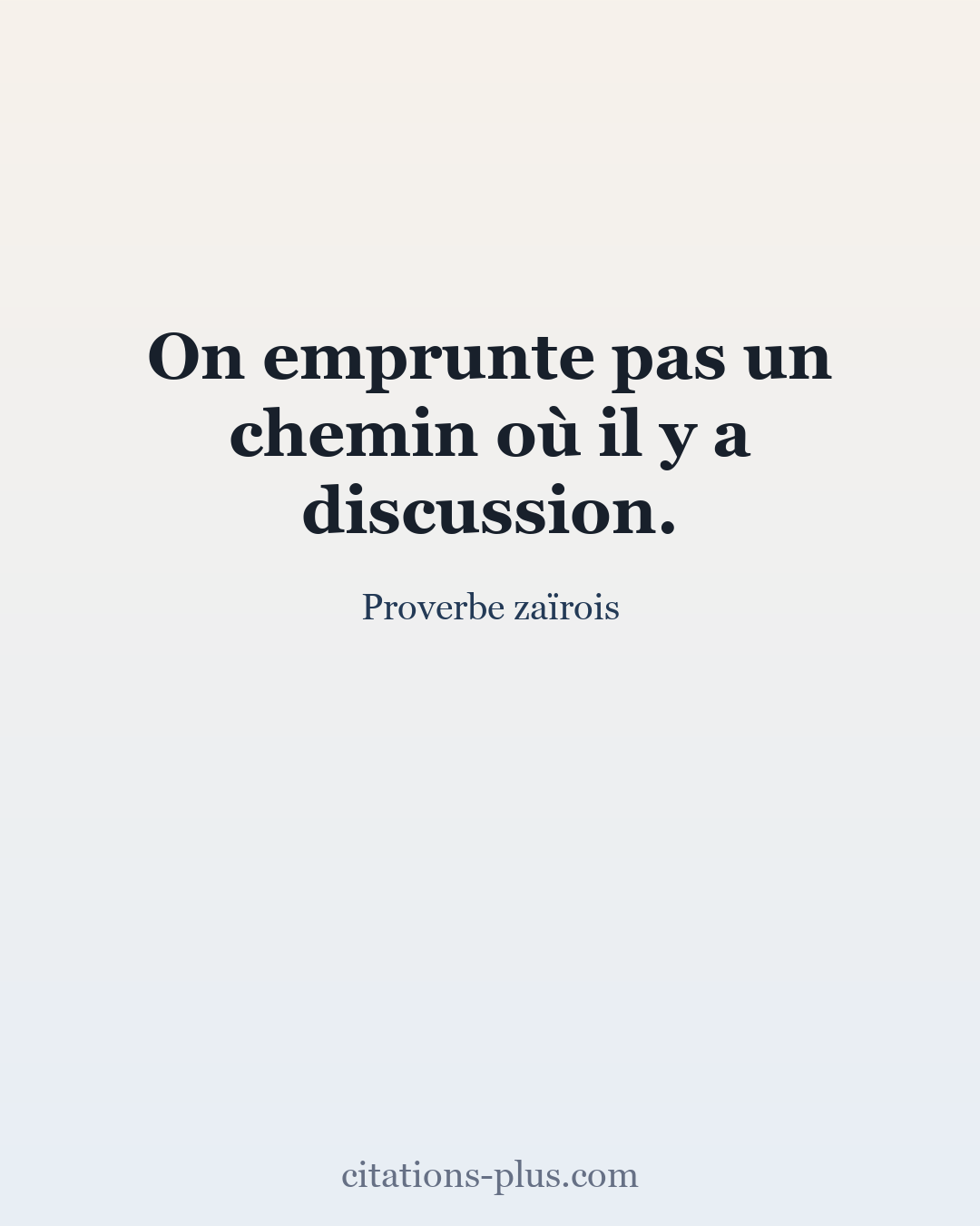 Carte Premium clair — Proverbe zaïrois