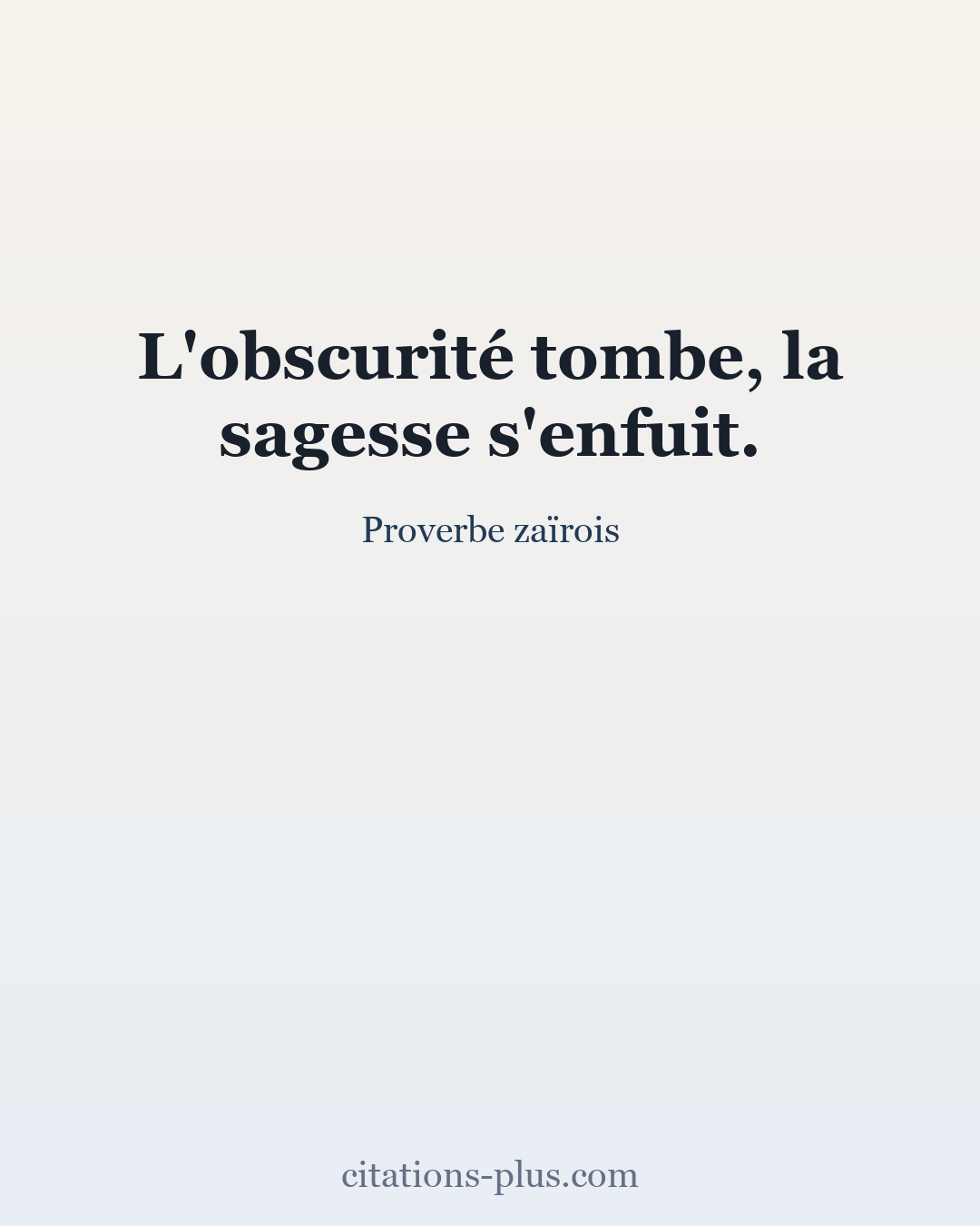 Carte Premium clair — Proverbe zaïrois