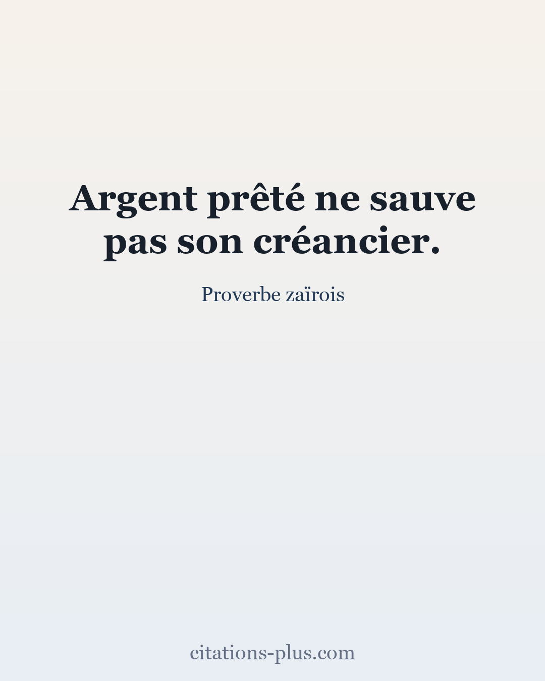 Carte Premium clair — Proverbe zaïrois