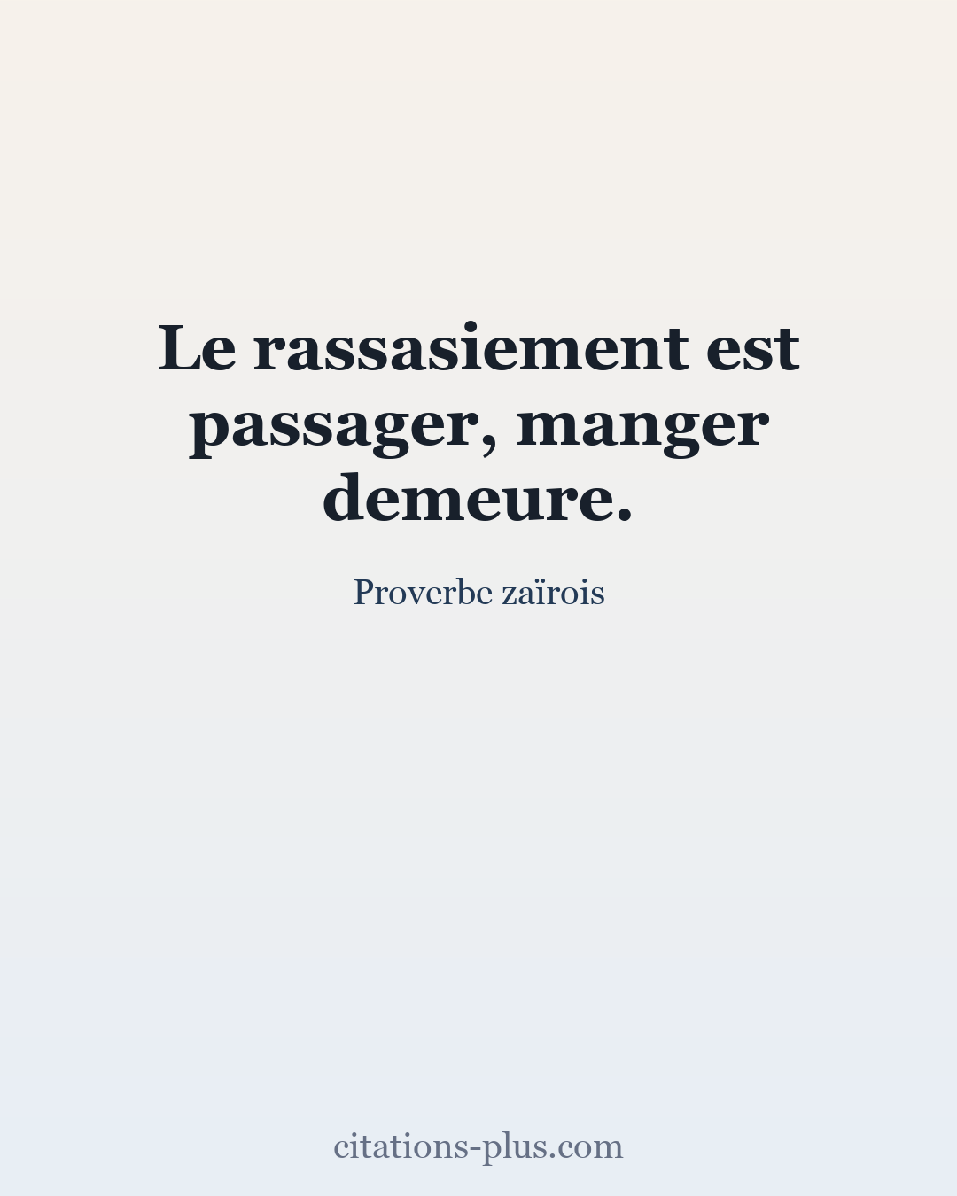 Carte Premium clair — Proverbe zaïrois