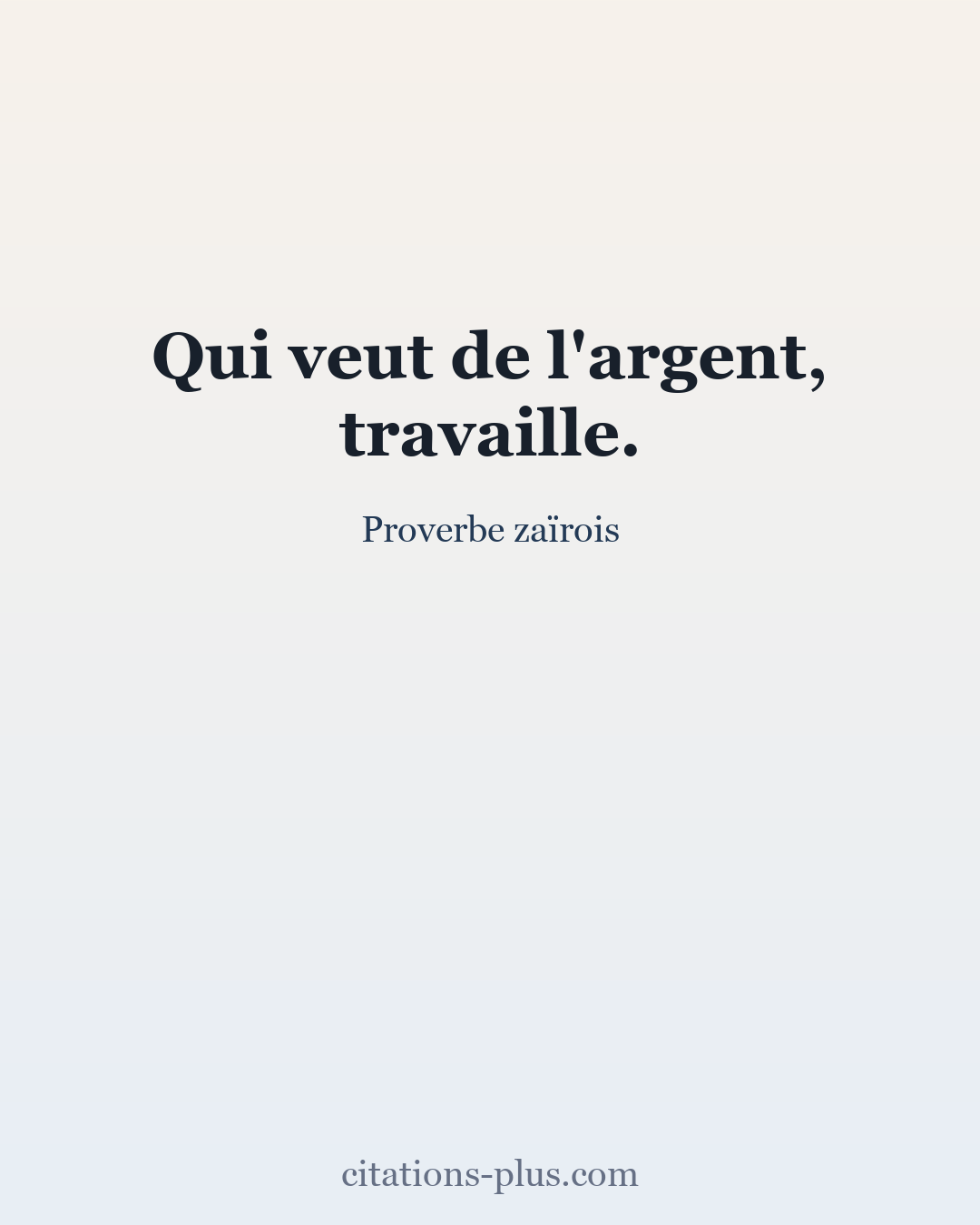 Carte Premium clair — Proverbe zaïrois