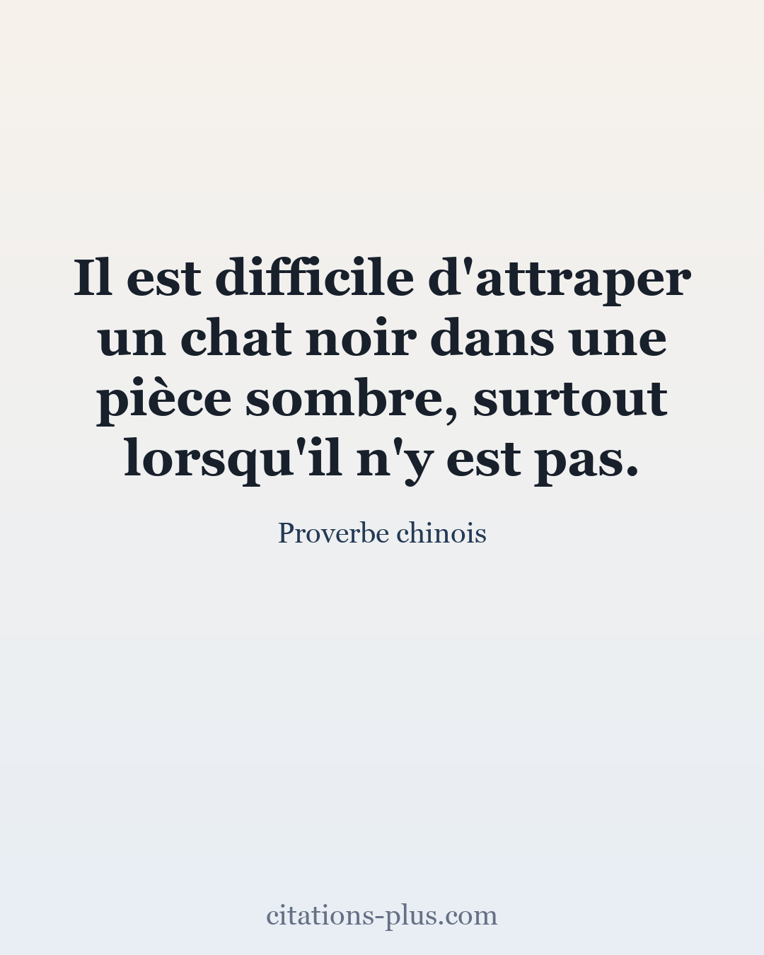 Carte Premium clair — Proverbe chinois
