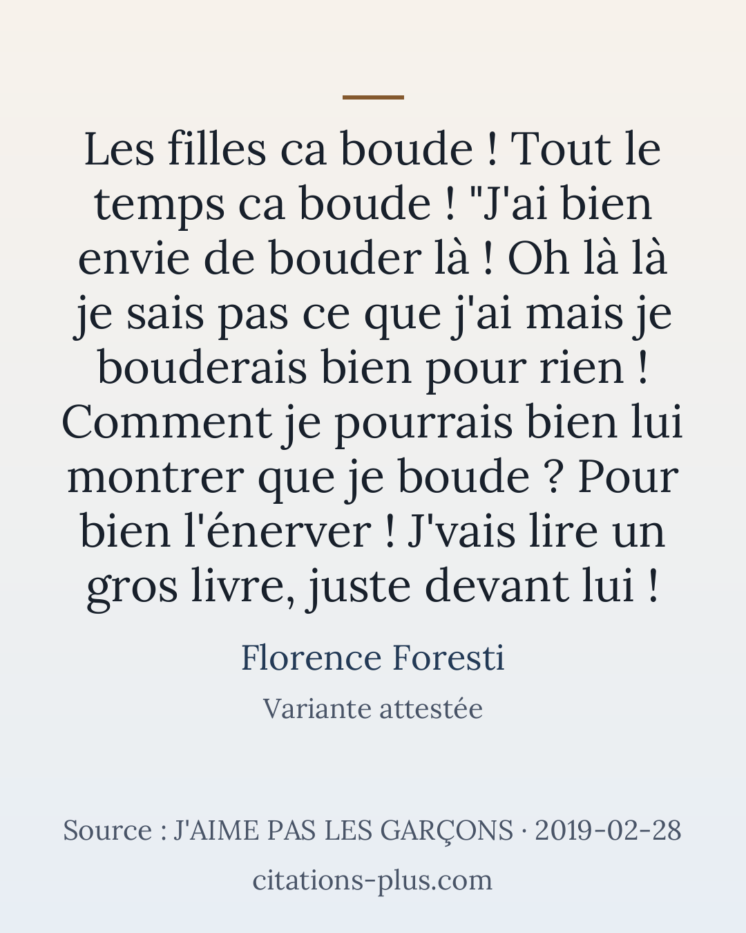Carte Premium clair — Florence Foresti