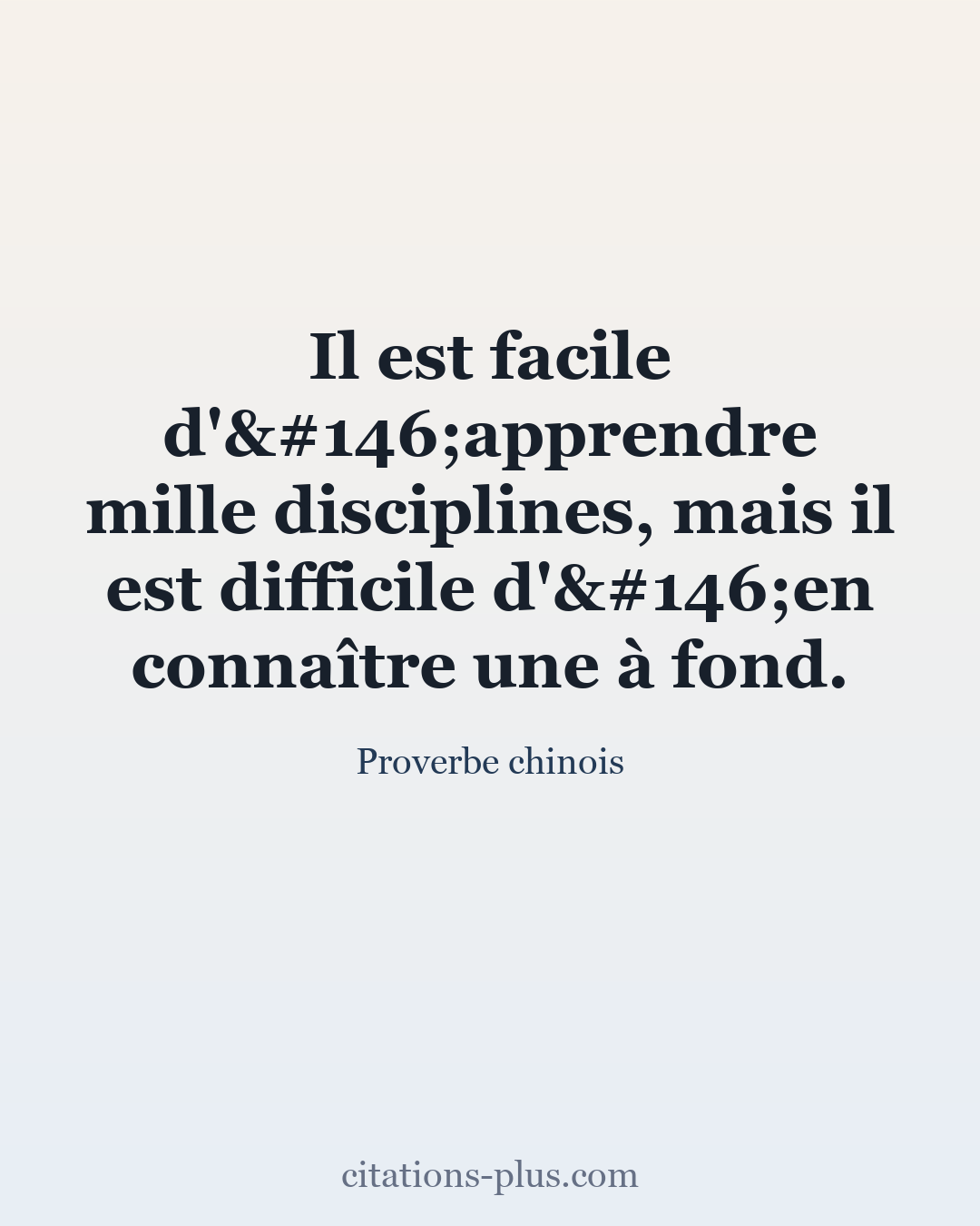 Carte Premium clair — Proverbe chinois
