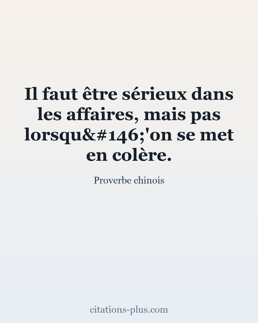 Carte Premium clair — Proverbe chinois