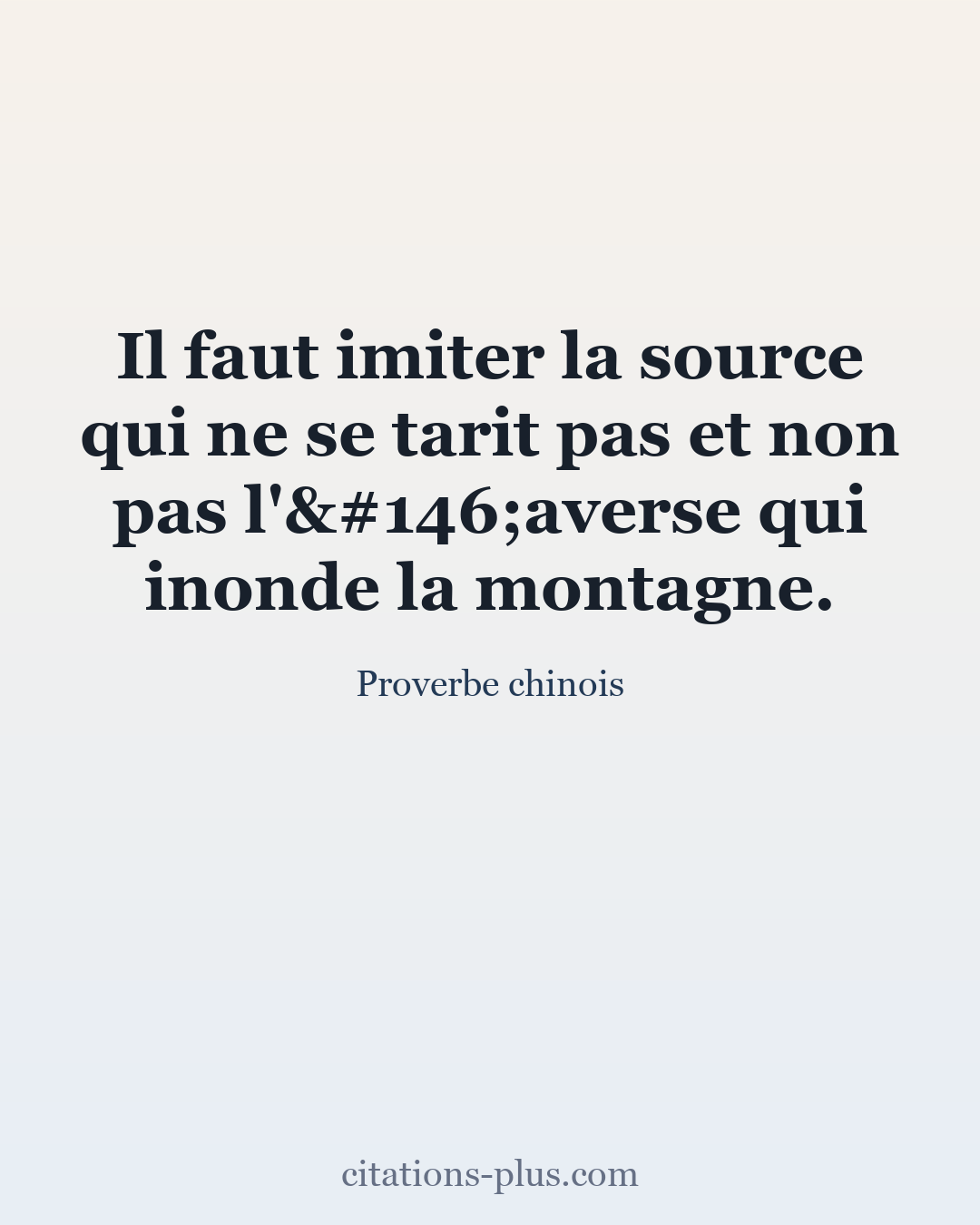 Carte Premium clair — Proverbe chinois