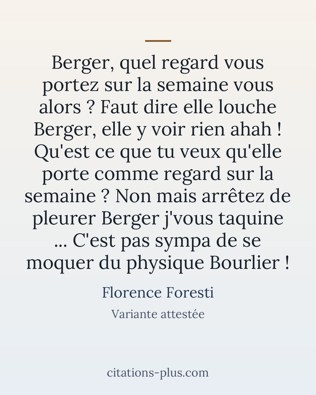 Carte Premium clair — Florence Foresti