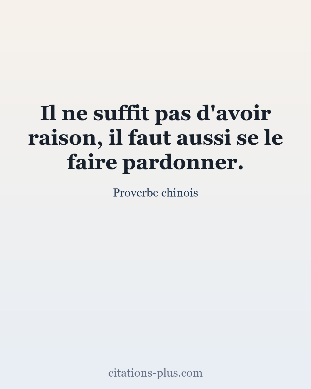 Carte Premium clair — Proverbe chinois