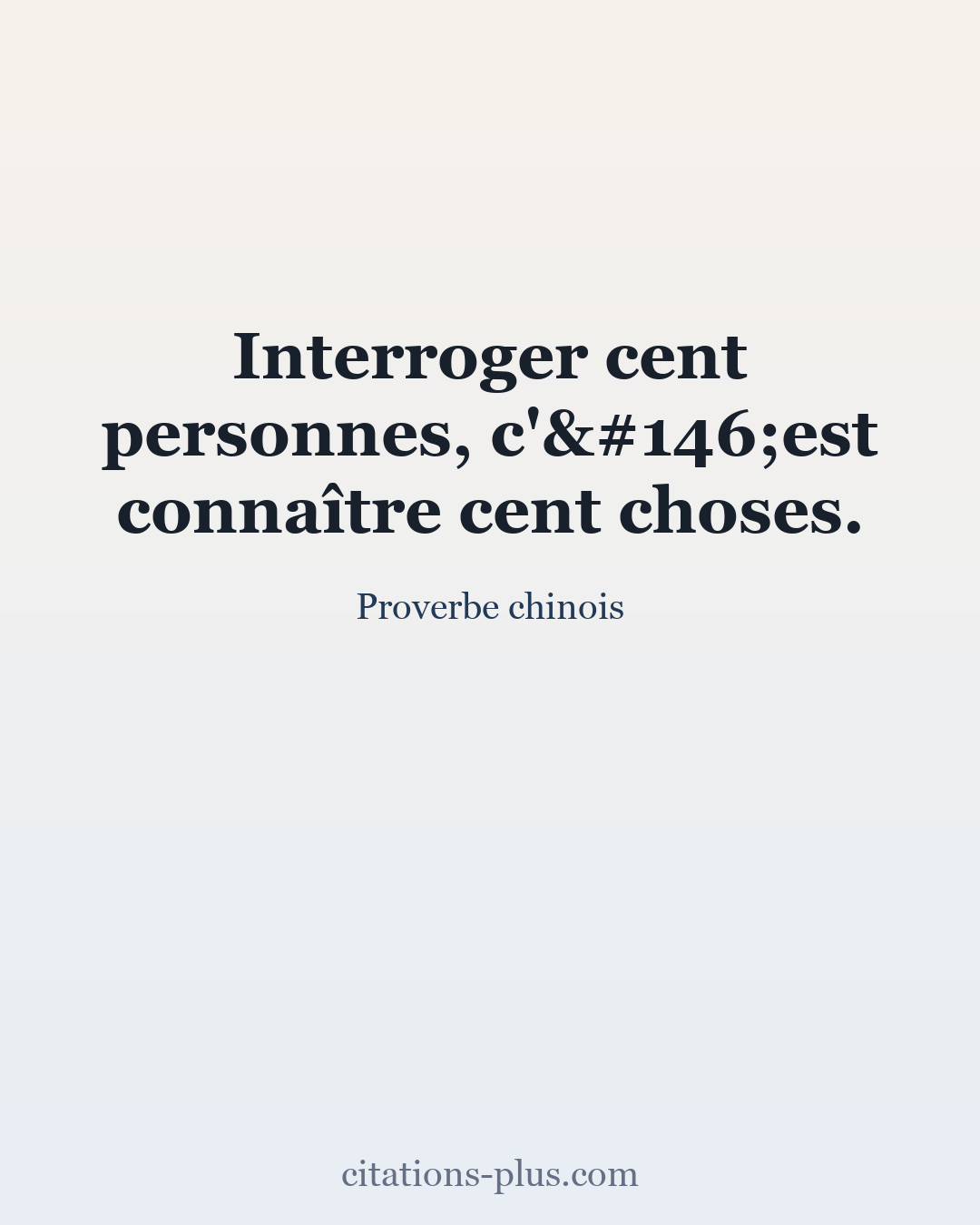 Carte Premium clair — Proverbe chinois