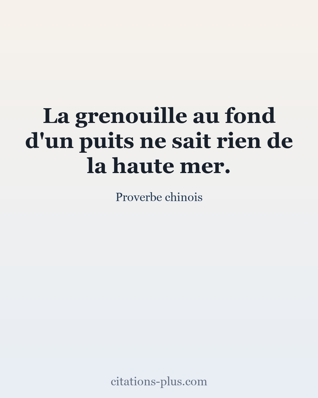 Carte Premium clair — Proverbe chinois