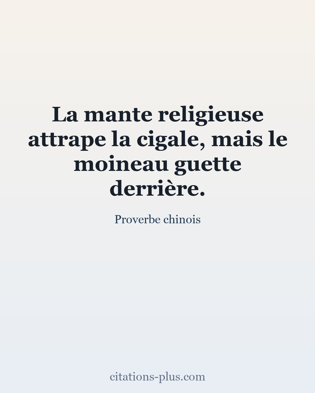 Carte Premium clair — Proverbe chinois