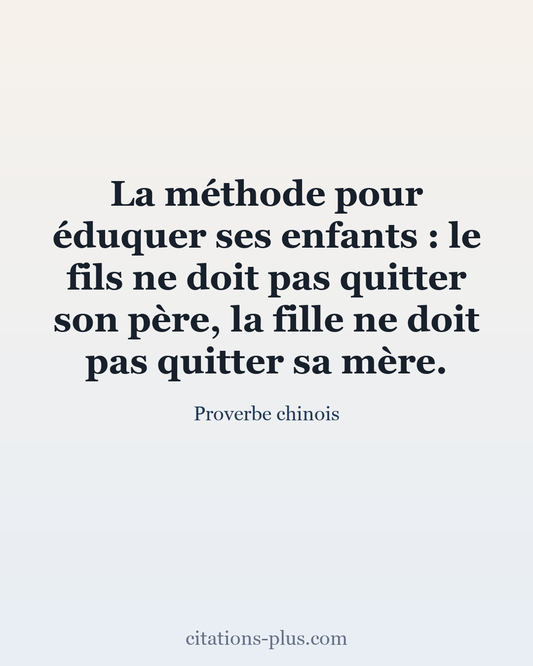 Carte Premium clair — Proverbe chinois