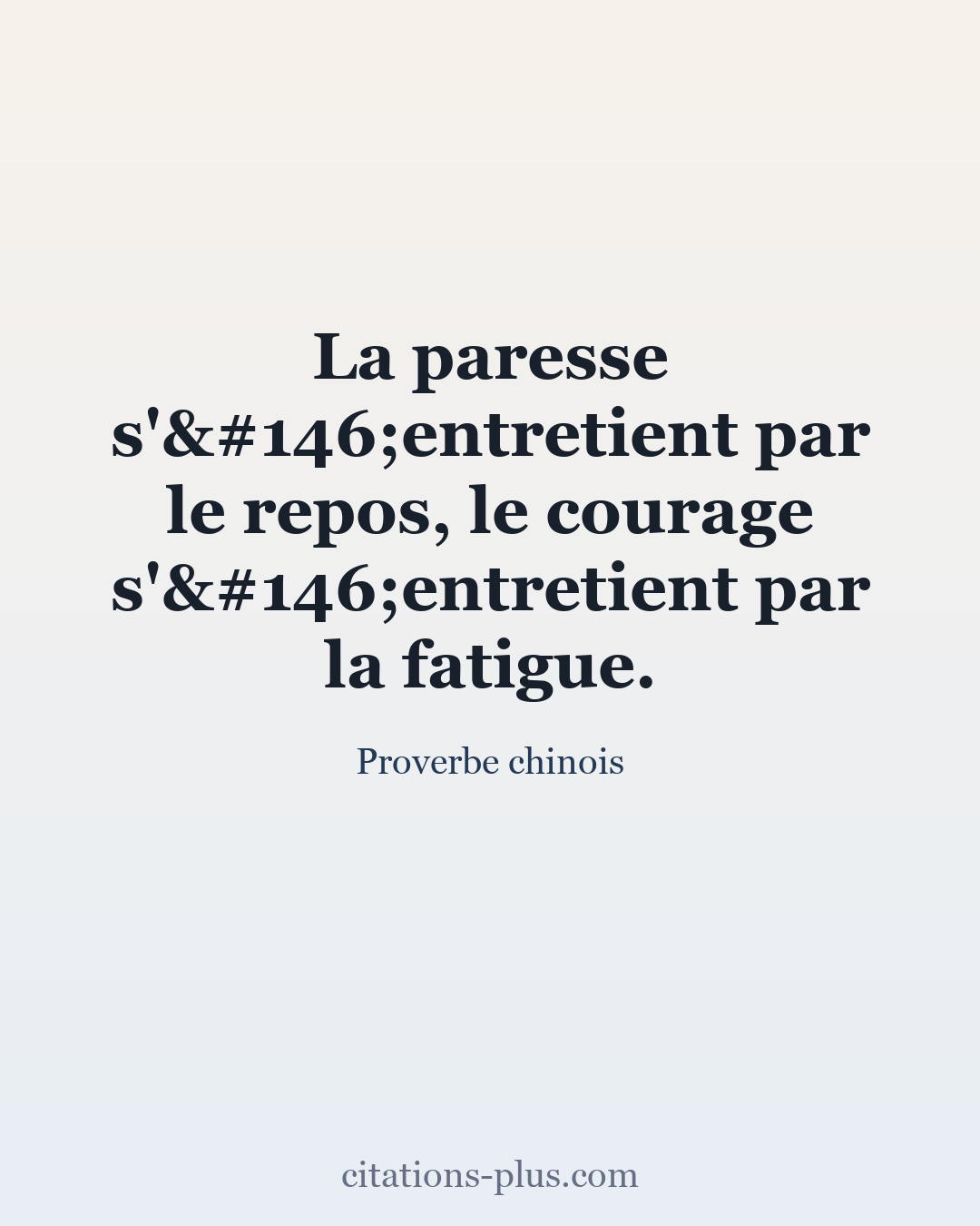Carte Premium clair — Proverbe chinois
