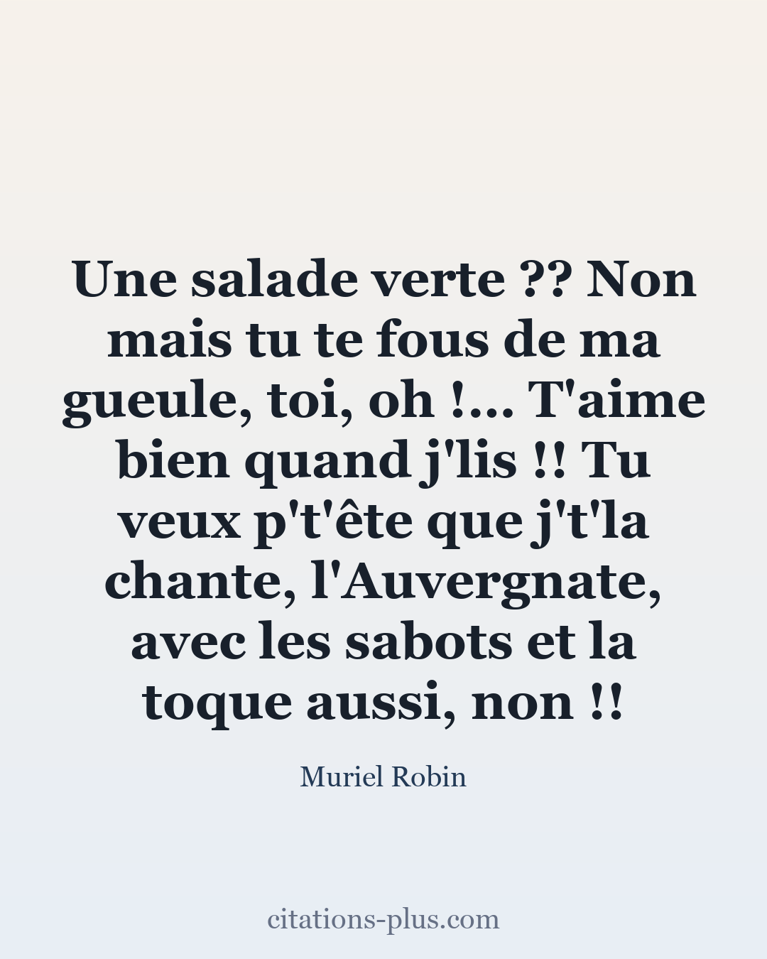 Carte Premium clair — Muriel Robin