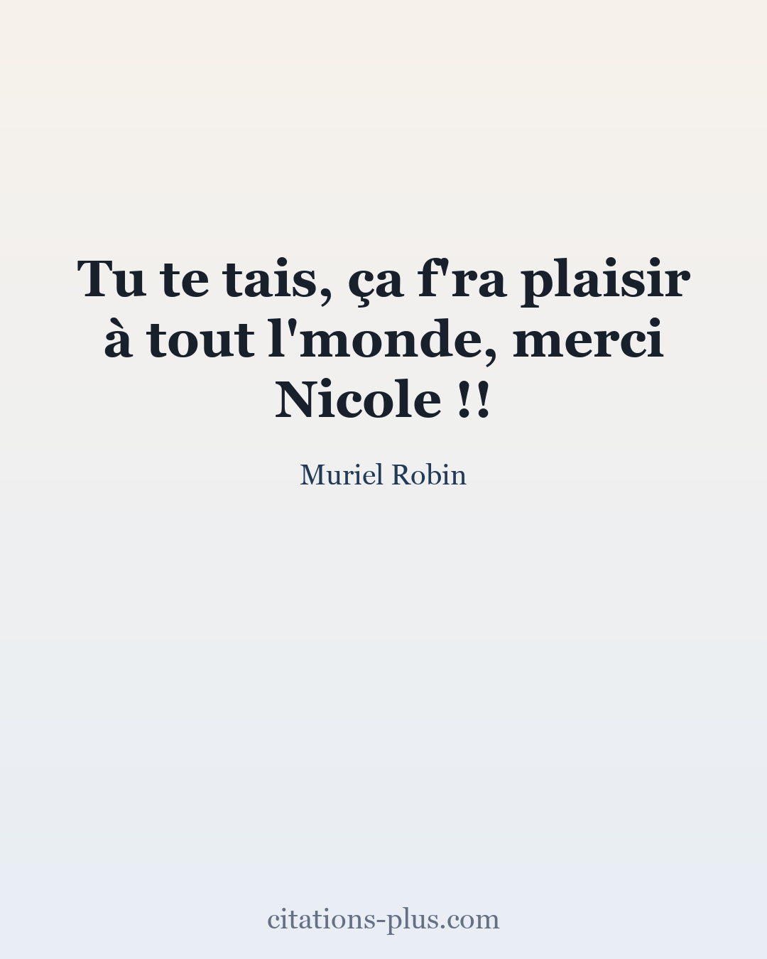 Carte Premium clair — Muriel Robin