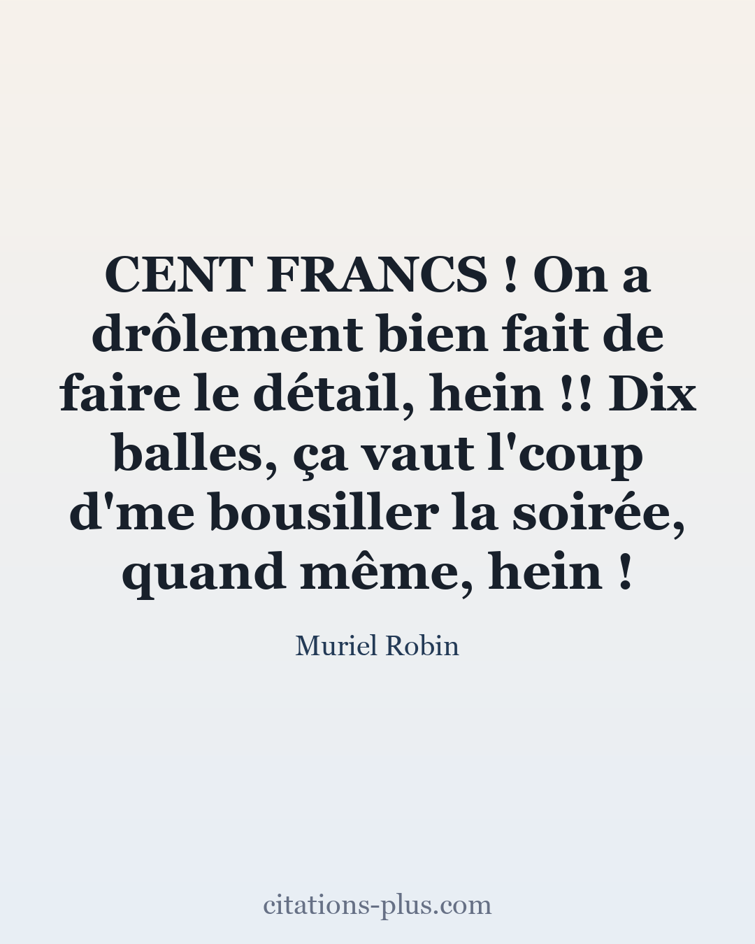 Carte Premium clair — Muriel Robin