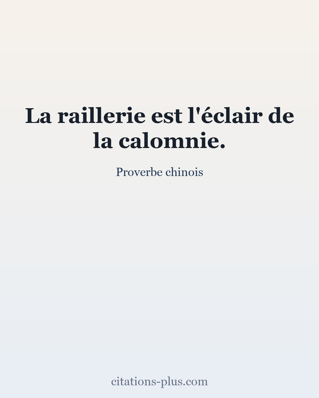 Carte Premium clair — Proverbe chinois