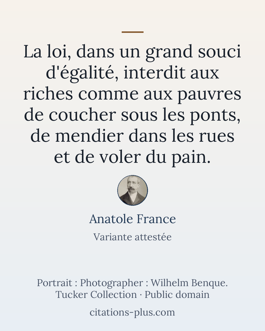 Carte Premium clair — Anatole France