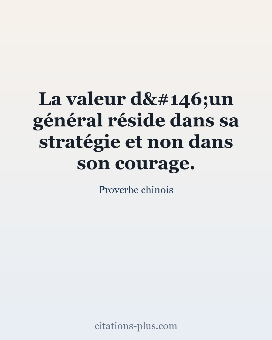Carte Premium clair — Proverbe chinois