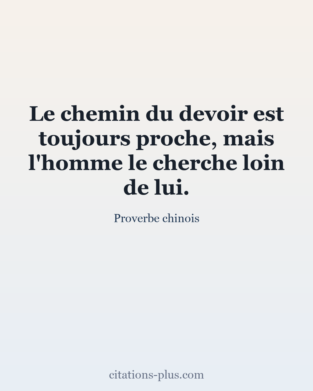Carte Premium clair — Proverbe chinois