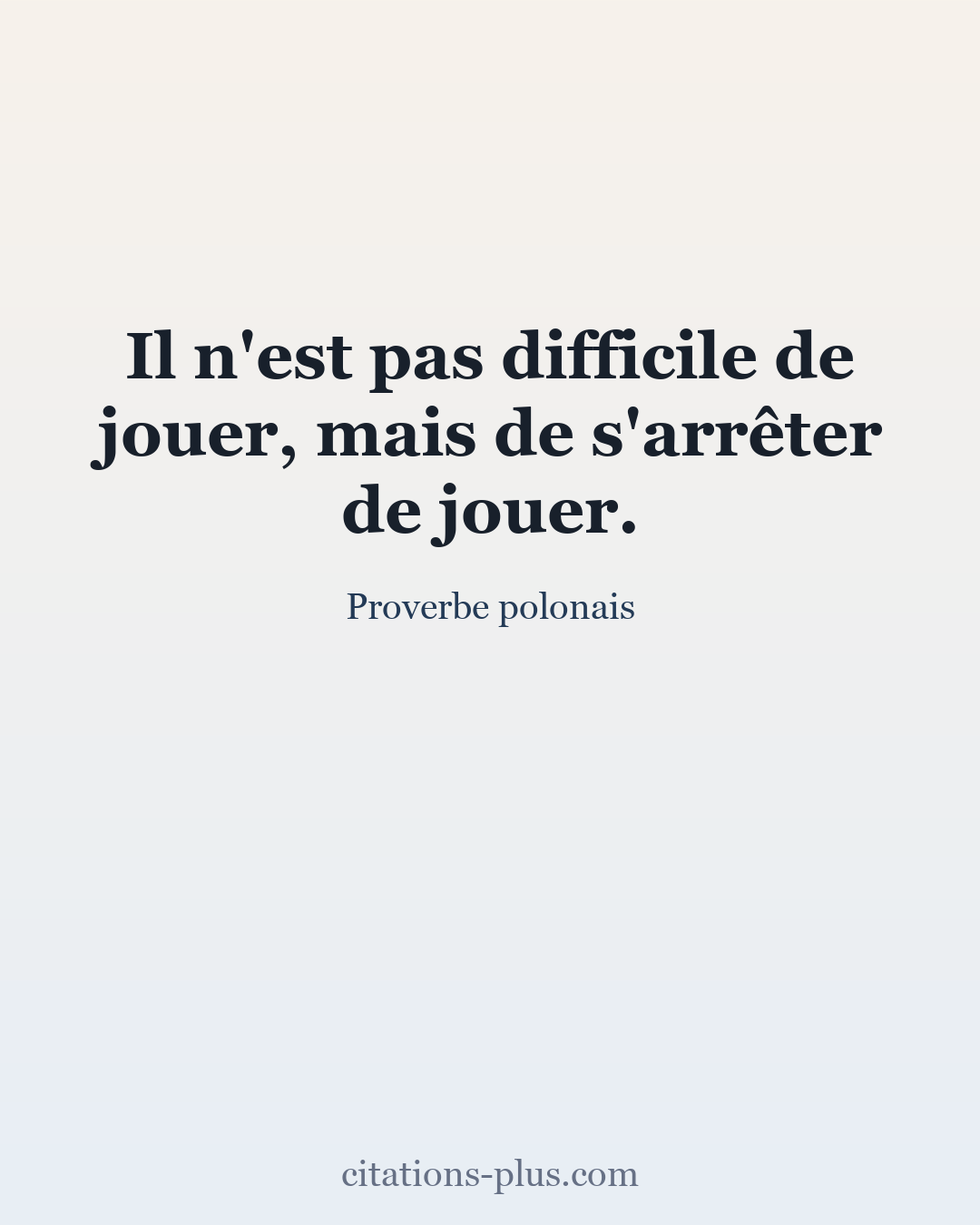 Carte Premium clair — Proverbe polonais