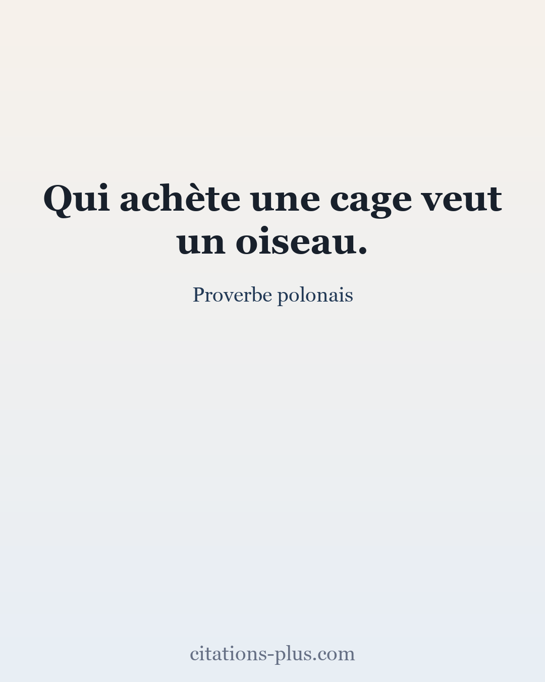 Carte Premium clair — Proverbe polonais