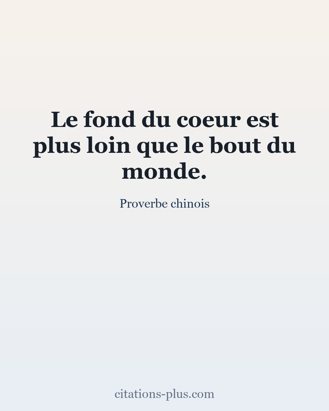 Carte Premium clair — Proverbe chinois