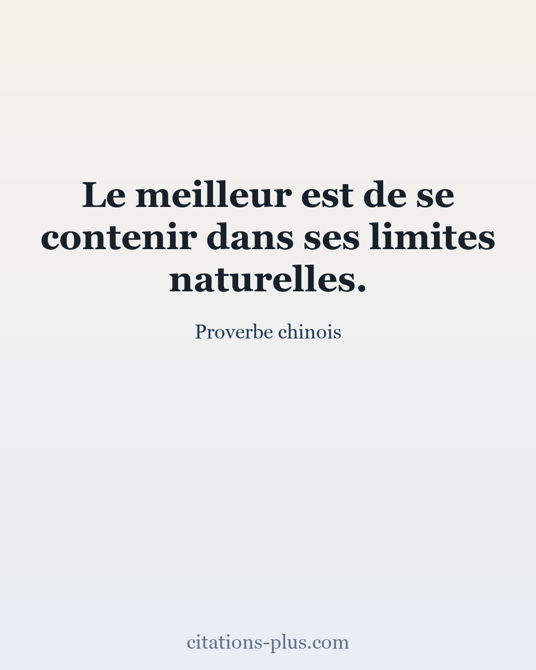 Carte Premium clair — Proverbe chinois