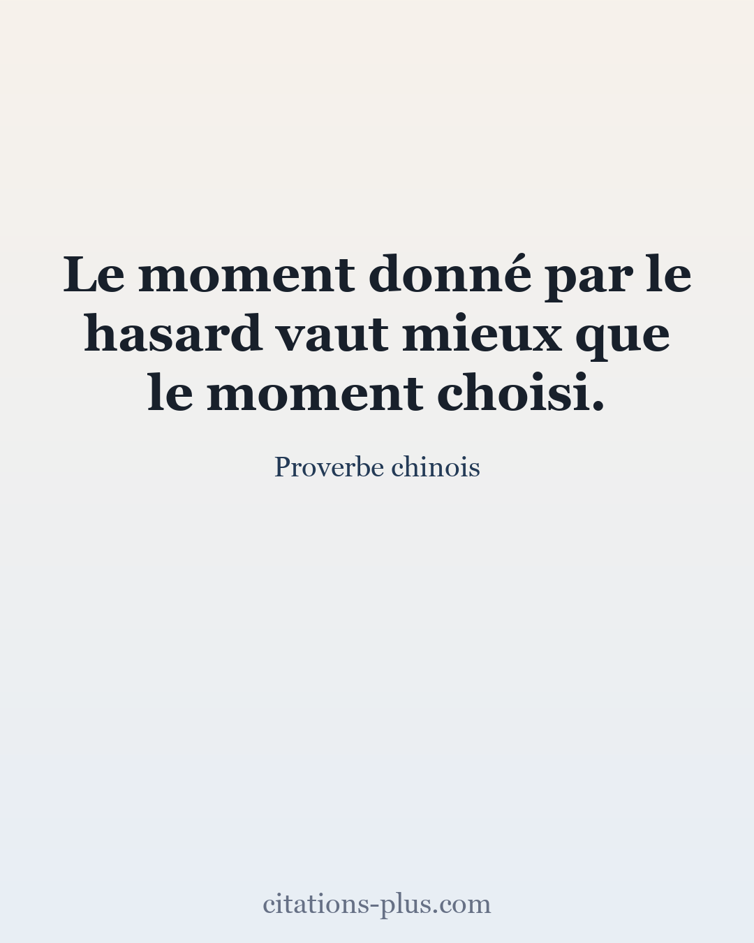 Carte Premium clair — Proverbe chinois