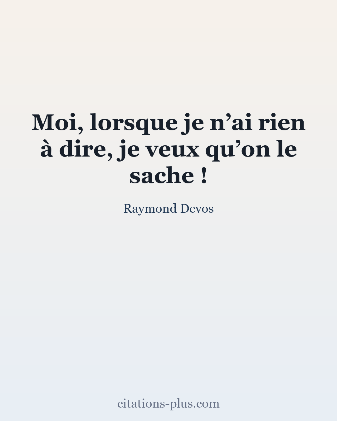 Carte Premium clair — Raymond Devos