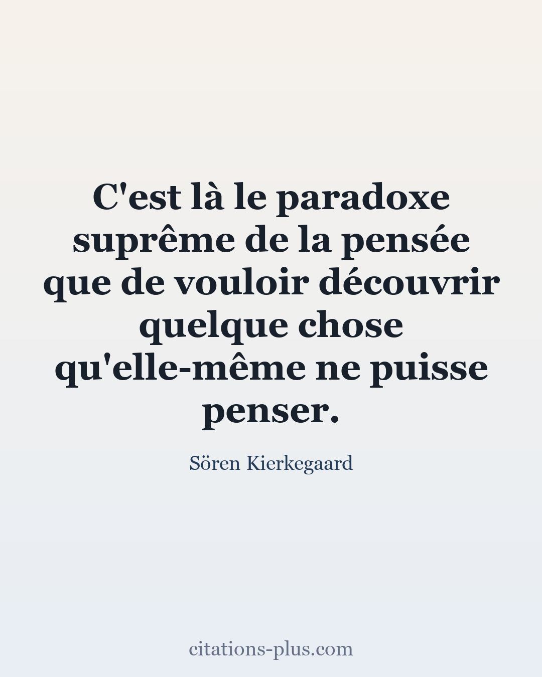 Carte Premium clair — Sören Kierkegaard