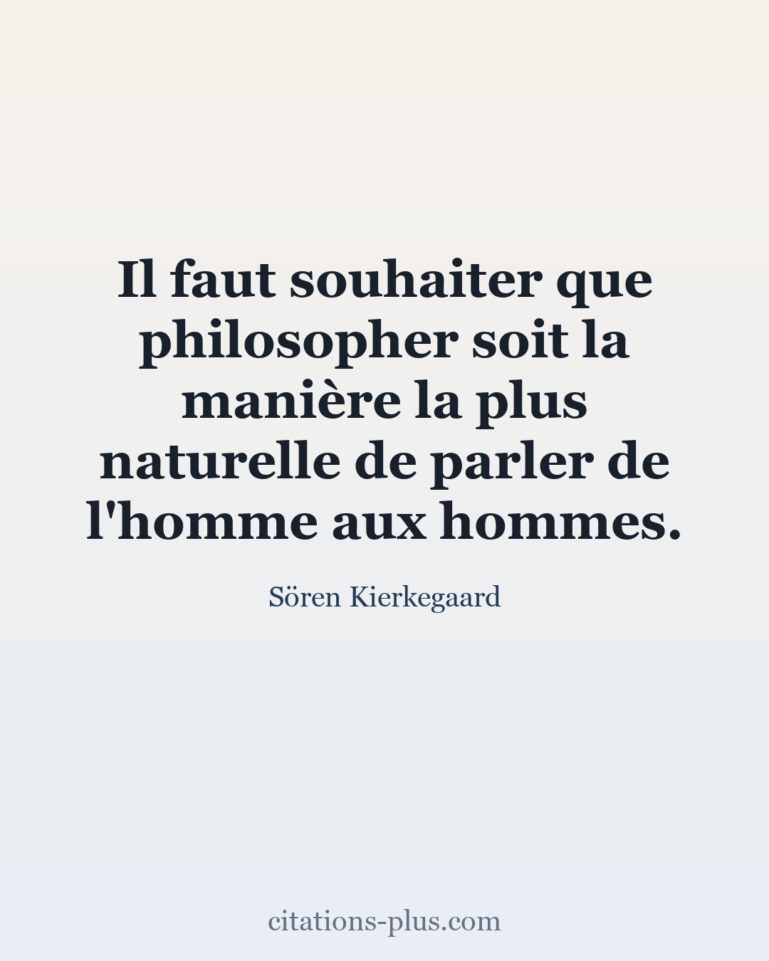 Carte Premium clair — Sören Kierkegaard
