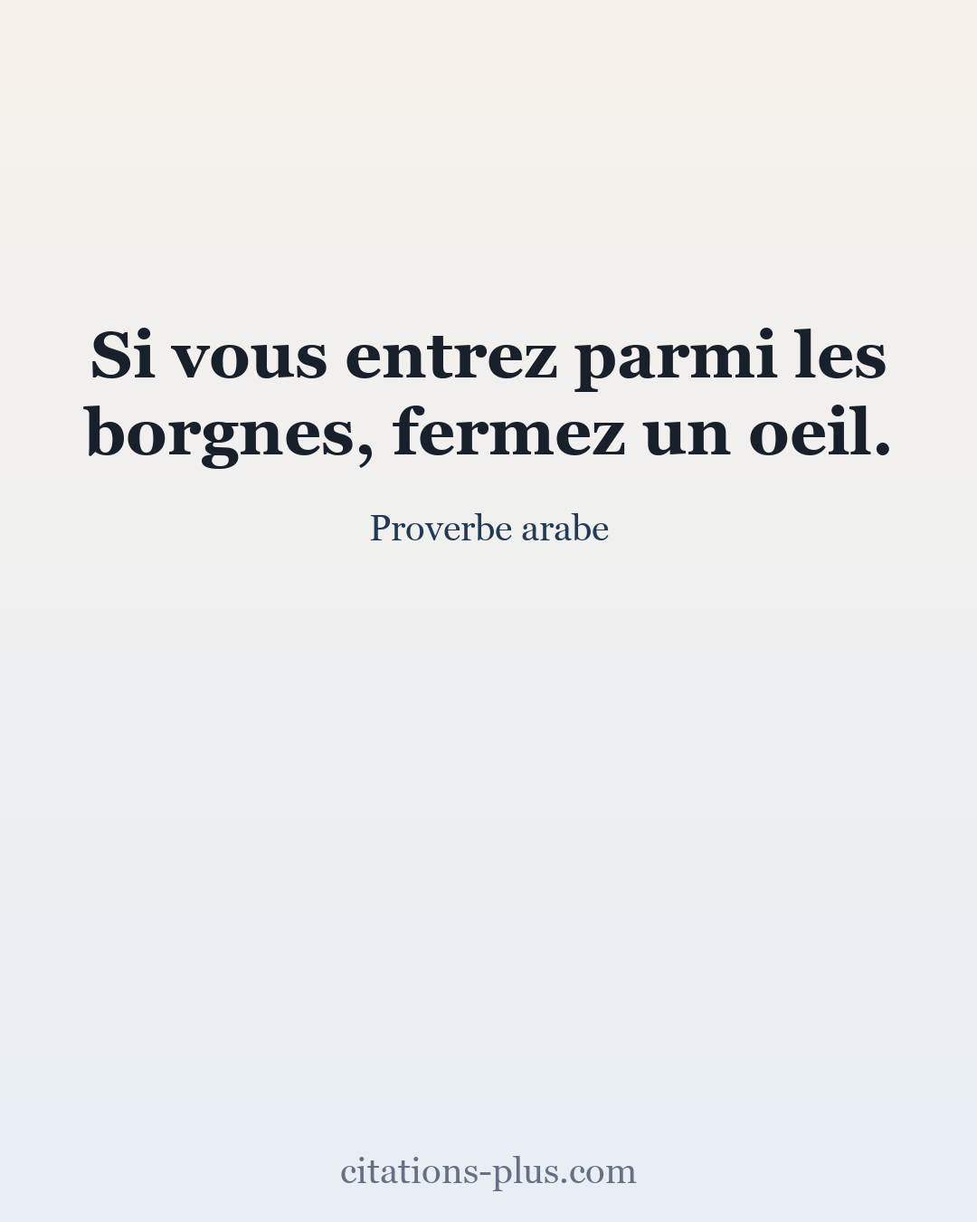 Carte Premium clair — Proverbe arabe